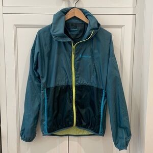 Cotopaxi Wind Breaker Black/Teal & Yellow Hooded Jacket—GREAT!  Like New! WS